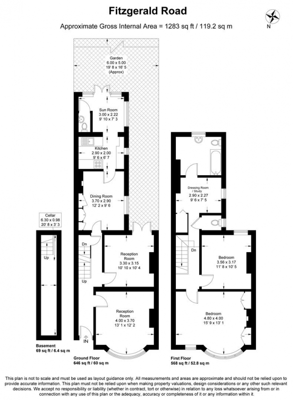 Floor Plan Image for 2 Bedroom Semi-Detached House for Sale in Fitzgerald Road, Wanstead