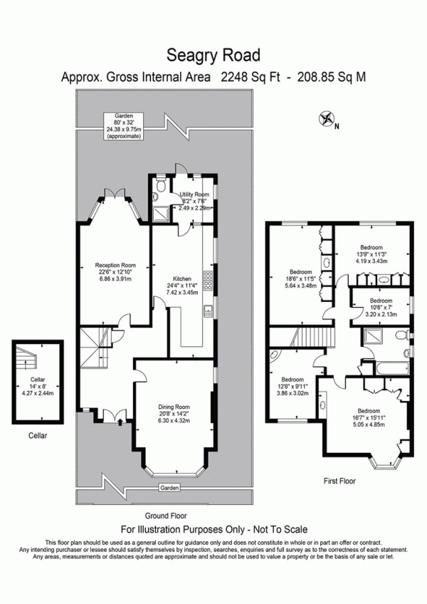 Floor Plan for 5 Bedroom Semi-Detached House for Sale in Seagry Road, Wanstead, E11, 2NG - Offers in Excess of &pound1,500,000