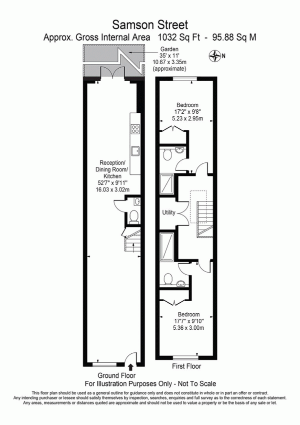 Floor Plan Image for 2 Bedroom Terraced House for Sale in Samson Street, Plaistow