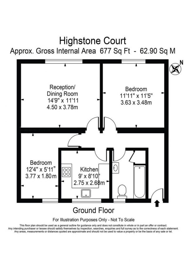 Floor Plan Image for 2 Bedroom Flat for Sale in New Wanstead, Wanstead