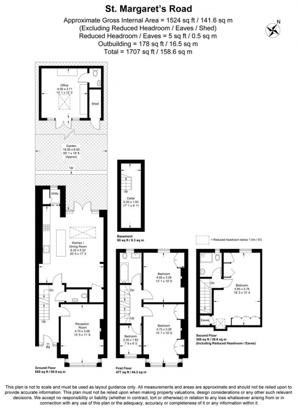 Floor Plan Image for 4 Bedroom Terraced House for Sale in St. Margarets Road, Aldersbrook