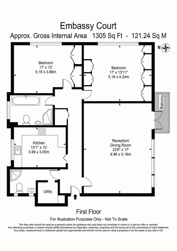 Floor Plan Image for 2 Bedroom Apartment for Sale in Woodford Road, South Woodford