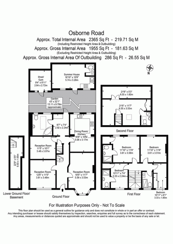 Floor Plan Image for 5 Bedroom End of Terrace House for Sale in Osborne Road, Forest Gate