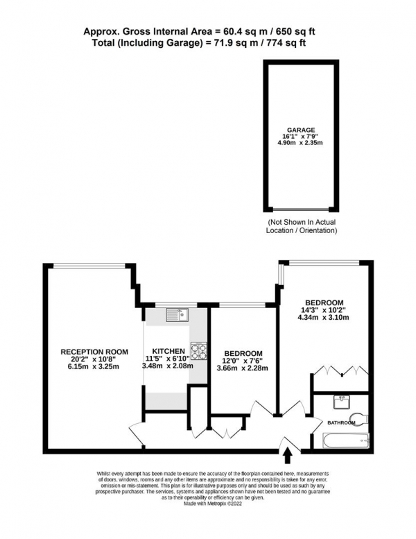 Floor Plan Image for 2 Bedroom Flat for Sale in Queenswood Gardens, Wanstead