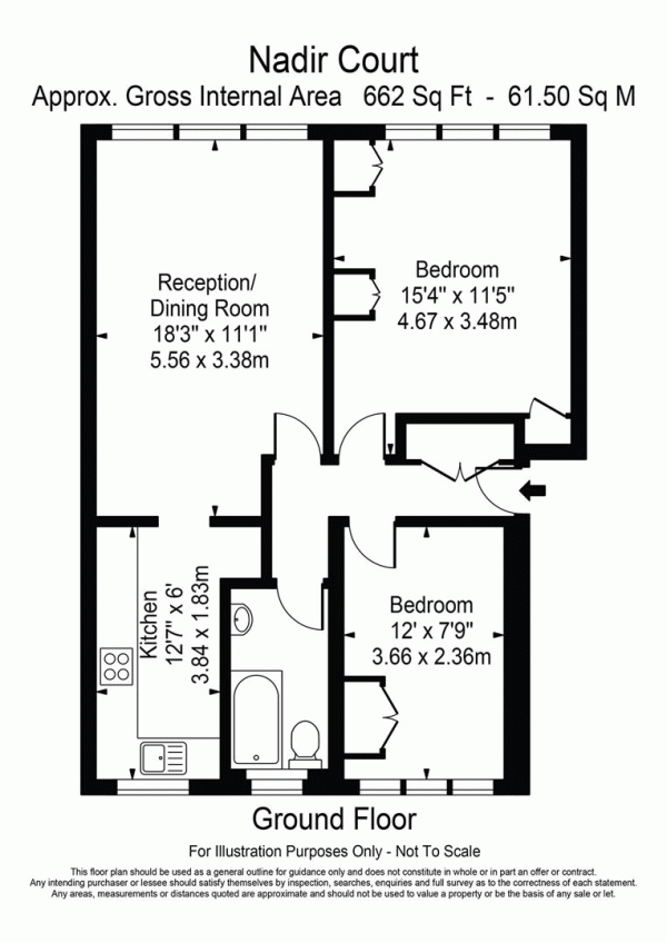 Floor Plan Image for 2 Bedroom Apartment for Sale in Blake Hall Road, Wanstead