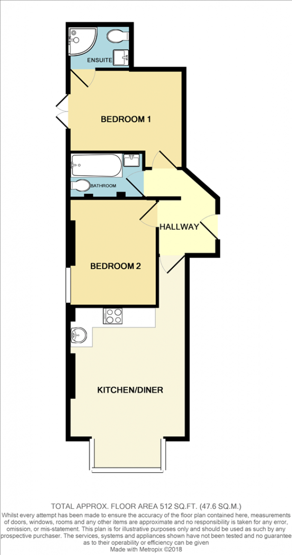 Floor Plan Image for 2 Bedroom Flat for Sale in Selsdon Road, Wanstead