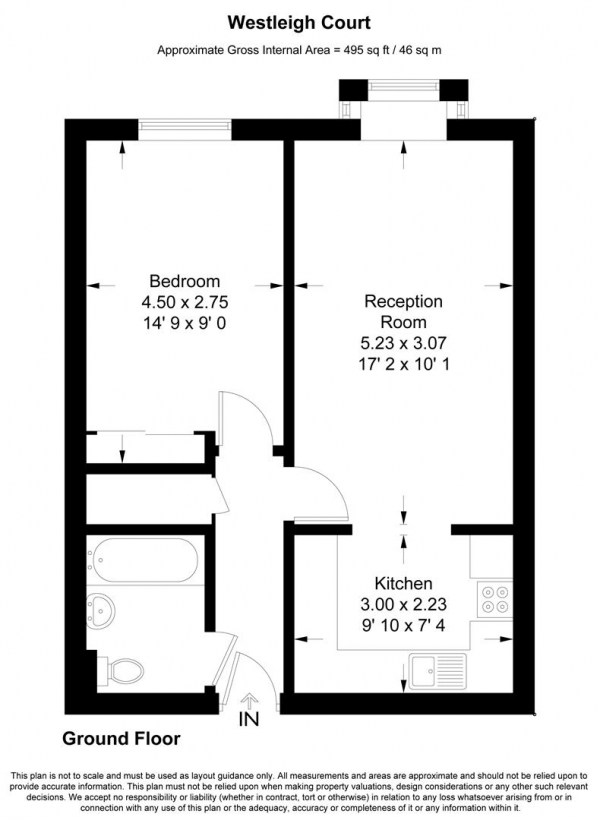 Floor Plan Image for 1 Bedroom Apartment for Sale in Nightingale Lane, Wanstead