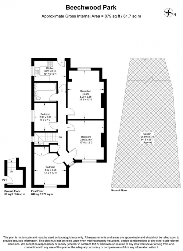 Floor Plan Image for 3 Bedroom Maisonette for Sale in Beechwood Park, South Woodford