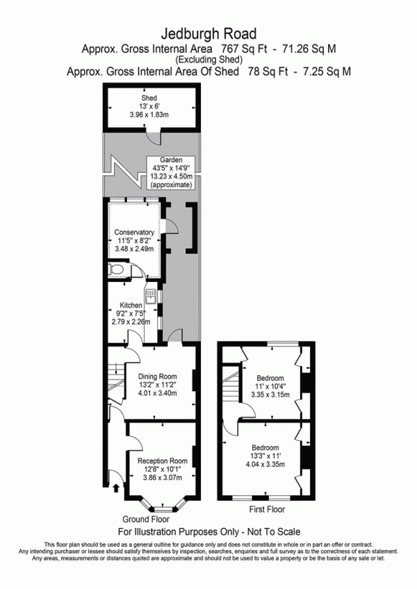 Floor Plan Image for 2 Bedroom Terraced House for Sale in Jedburgh Road, Plaistow