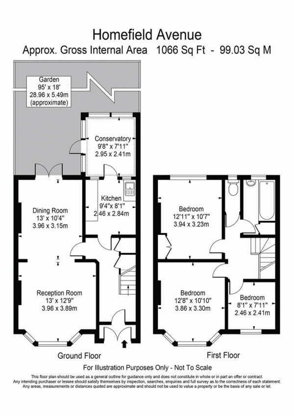 Floor Plan Image for 3 Bedroom Terraced House for Sale in Homefield Avenue, Ilford