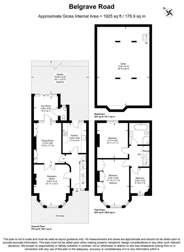 Floor Plan Image for 3 Bedroom Terraced House for Sale in Belgrave Road, Wanstead