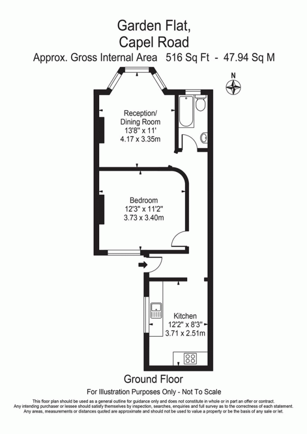 Floor Plan Image for 1 Bedroom Apartment for Sale in Capel Road, Forest Gate