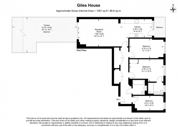 Floor Plan Image for 3 Bedroom Apartment to Rent in Forrester Way, Stratford