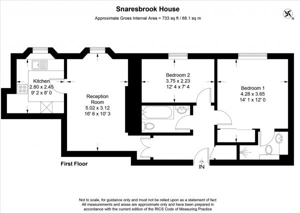 Floor Plan Image for 2 Bedroom Flat to Rent in Woodford Road , Snaresbrook