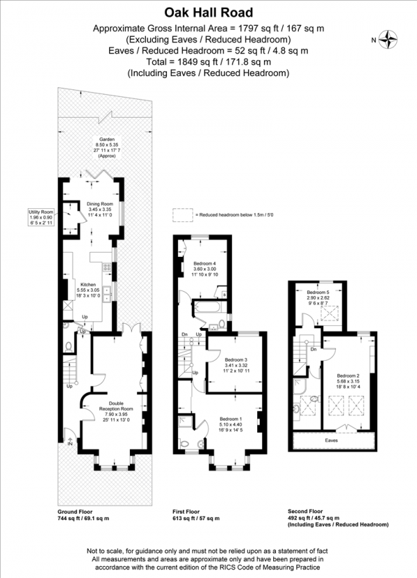 Floor Plan Image for 5 Bedroom Terraced House to Rent in Oak Hall Road, Wanstead