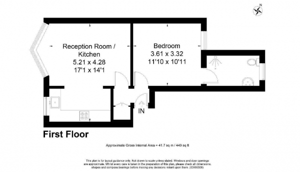 Floor Plan Image for 1 Bedroom Apartment to Rent in Boscombe Avenue, Leyton