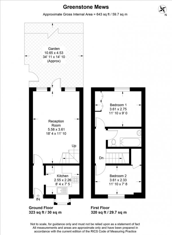 Floor Plan Image for 2 Bedroom End of Terrace House to Rent in Greenstone Mews, Wanstead