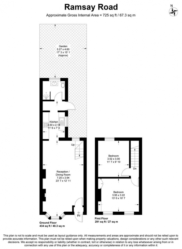 Floor Plan Image for 2 Bedroom Property to Rent in Ramsay Road, Forest Gate