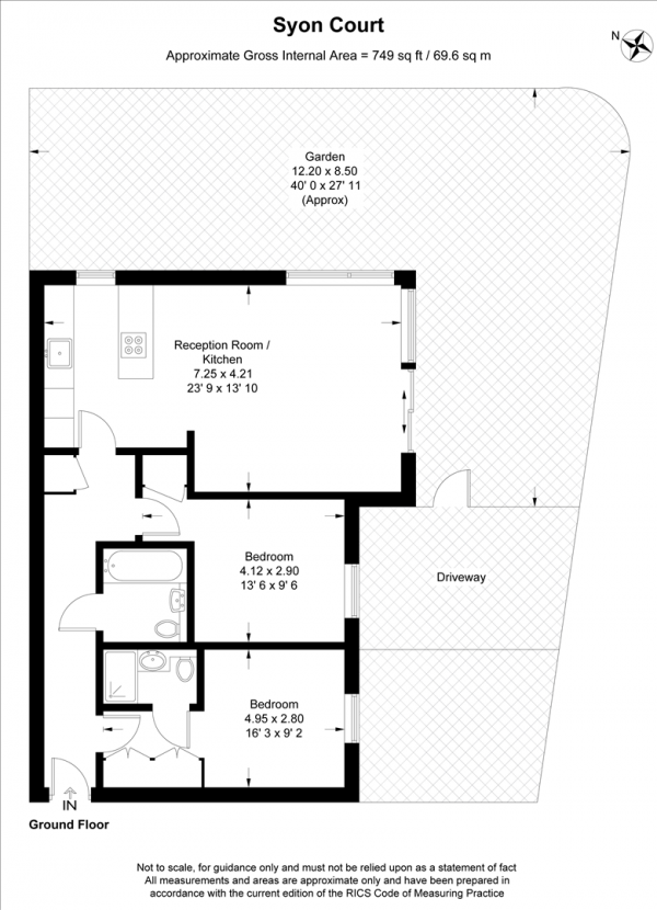 Floor Plan Image for 2 Bedroom Flat to Rent in The Avenue, Wanstead