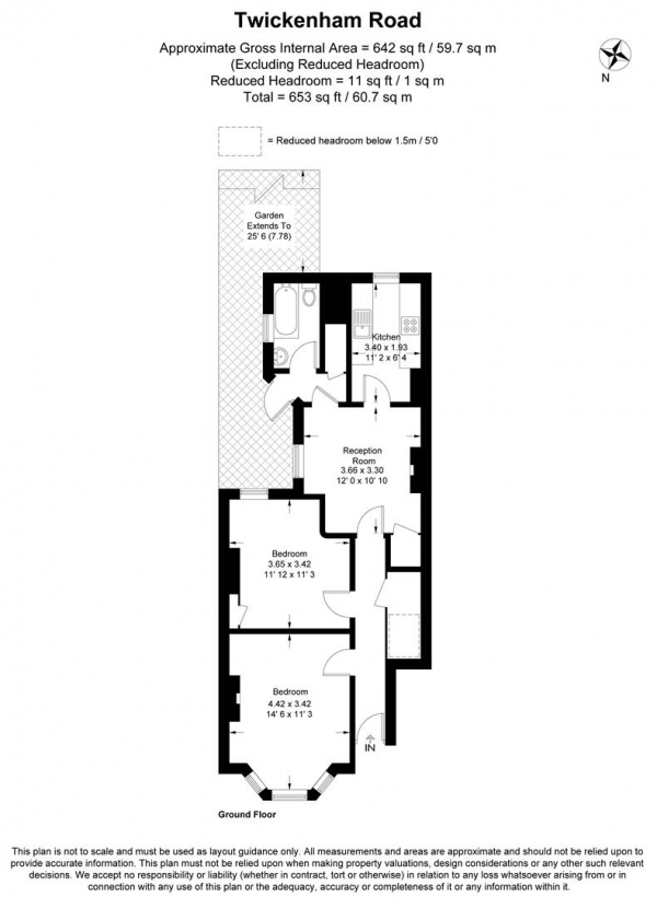 Floor Plan Image for 2 Bedroom Flat to Rent in Twickenham Road, Leytonstone