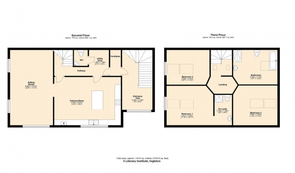 Floor Plan Image for 3 Bedroom Maisonette for Sale in 3 Literary Institute, High Street, Ingleton, Carnforth