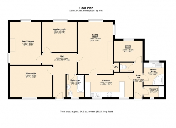 Floor Plan Image for 3 Bedroom Detached Bungalow for Sale in Holme Lea, Ingleton