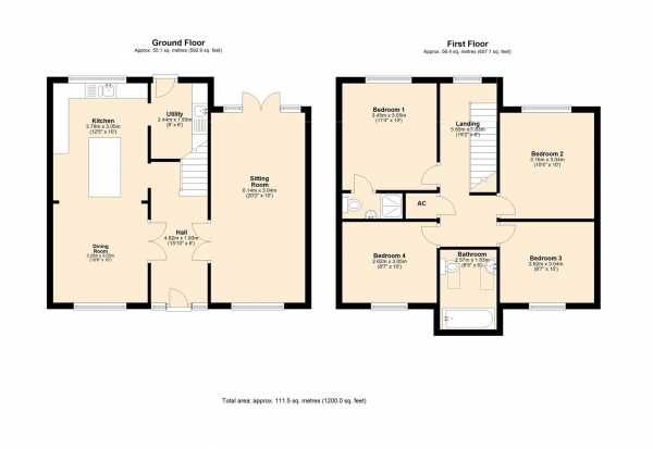 Floor Plan Image for 4 Bedroom Semi-Detached House for Sale in 40 Green Meadow Close, Ingleton