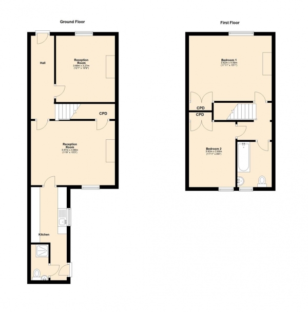 Floor Plan Image for 2 Bedroom Terraced House for Sale in 1 Lytham Terrace, Ingleton