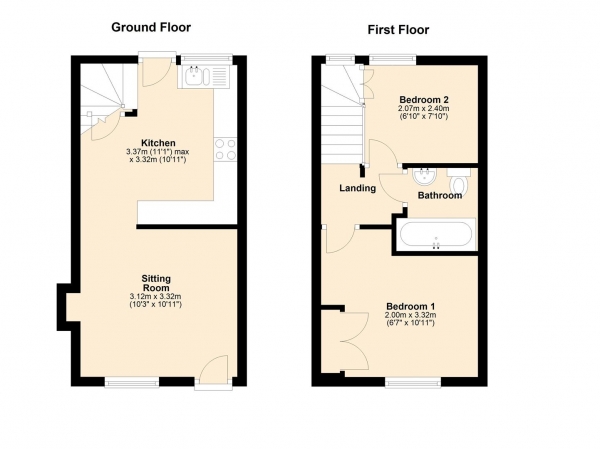 Floor Plan Image for 2 Bedroom End of Terrace House for Sale in 4 Baynes Cottage, Burton Road, Lower Bentham