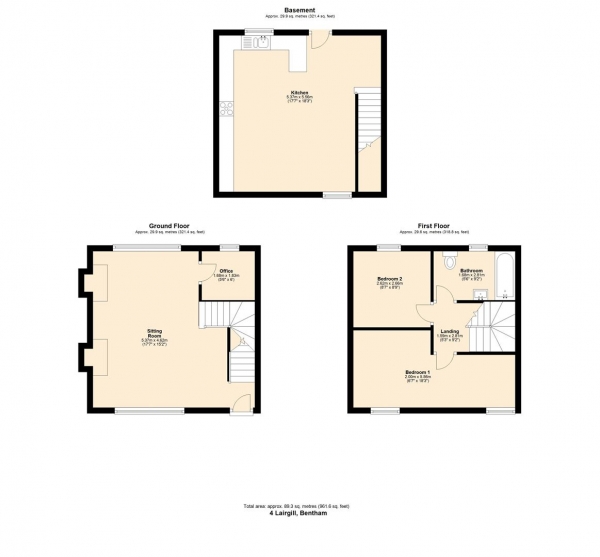 Floor Plan Image for 2 Bedroom Terraced House for Sale in 4 Lairgill, High Bentham