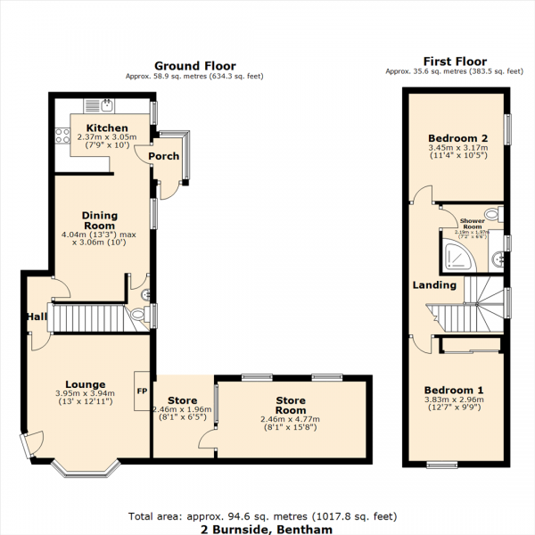 Floor Plan Image for 2 Bedroom Semi-Detached House for Sale in 2 Burnside, Bentham