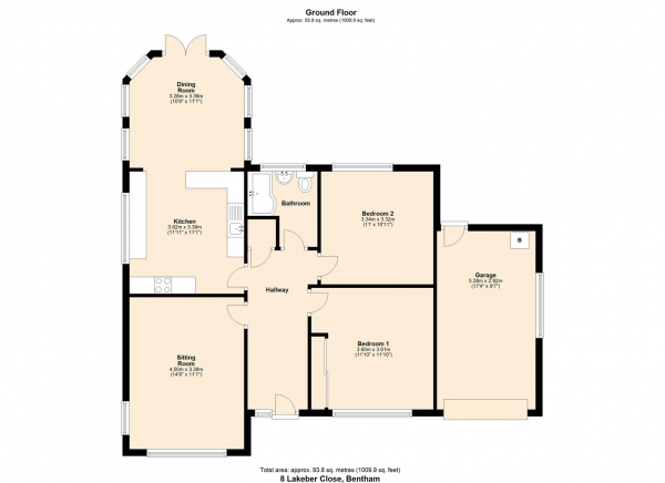 Floor Plan Image for 2 Bedroom Detached Bungalow for Sale in 8 Lakeber Close, Bentham