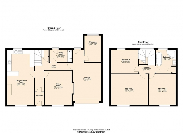 Floor Plan Image for 3 Bedroom Semi-Detached House for Sale in 6 Main Street, Lower Bentham