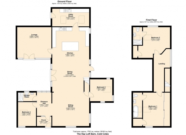 Floor Plan Image for 4 Bedroom Barn Conversion for Sale in The Hay Loft Barn, Cold Cotes.