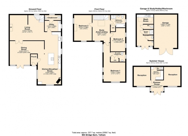 Floor Plan Image for 3 Bedroom Barn Conversion for Sale in Mill Bridge Barn, Tatham