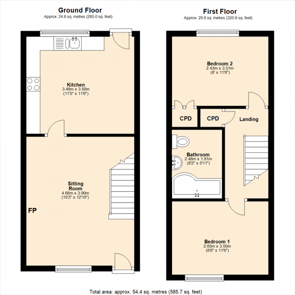 Floor Plan Image for 2 Bedroom Terraced House for Sale in Rosedale, Burton in Lonsdale