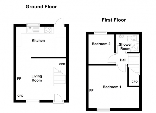 Floor Plan Image for 2 Bedroom Terraced House for Sale in Cobble Cottage, Low Bentham