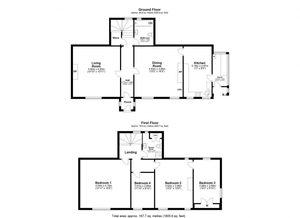 Floor Plan Image for 4 Bedroom Detached House for Sale in East Clint, Cowgill