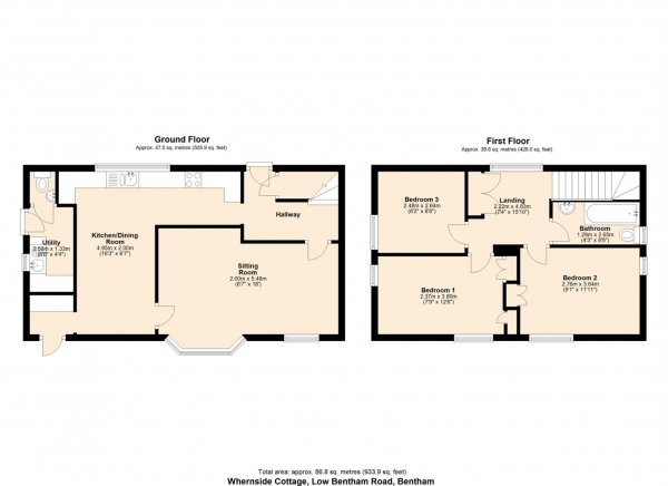 Floor Plan Image for 3 Bedroom Detached House for Sale in Whernside Cottage, Bentham.