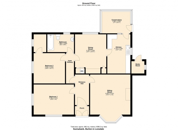 Floor Plan Image for 2 Bedroom Detached Bungalow for Sale in Sunnybank, Burton In Lonsdale