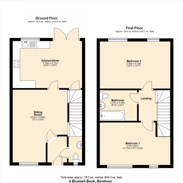 Floor Plan Image for 2 Bedroom Mews for Sale in High Bentham, Lancaster