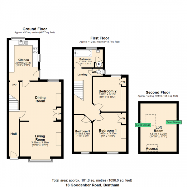 Floor Plan Image for 3 Bedroom Terraced House for Sale in 16 Goodenber Road, High Bentham