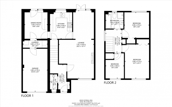 Floor Plan Image for 3 Bedroom Detached House for Sale in Beuzeville Avenue, Hailsham