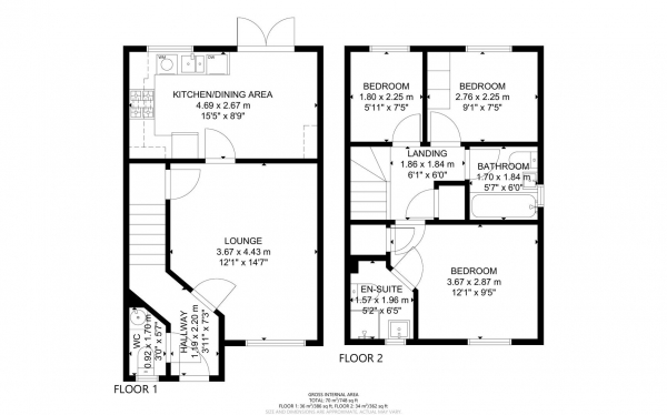 Floor Plan Image for 3 Bedroom Semi-Detached House for Sale in Viburnum Way, Hailsham