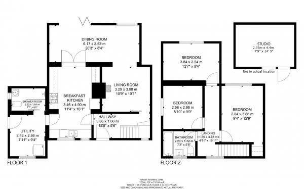 Floor Plan Image for 3 Bedroom End of Terrace House for Sale in Aldervale Cottages, Fermor Road, Crowborough