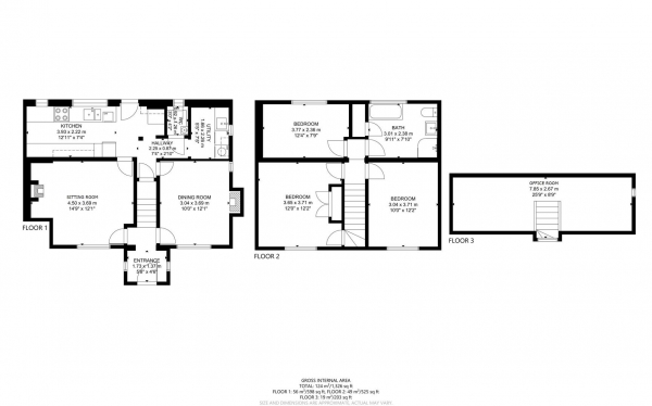 Floor Plan Image for 3 Bedroom Semi-Detached House for Sale in Gardner Street, Herstmonceux, Hailsham