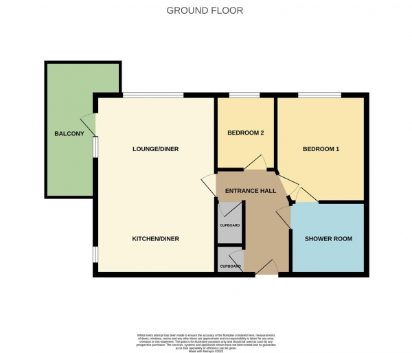 Floor Plan Image for 2 Bedroom Retirement Property for Sale in Binder Lane, Hailsham