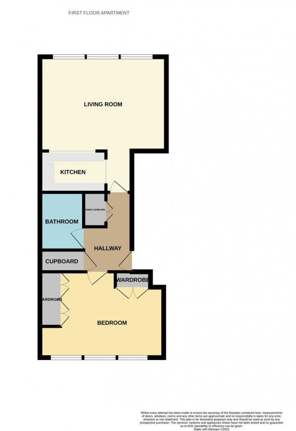 Floor Plan for 1 Bedroom Flat for Sale in Eleanor Close, Lewes, BN7, 1DD - OIRO &pound250,000