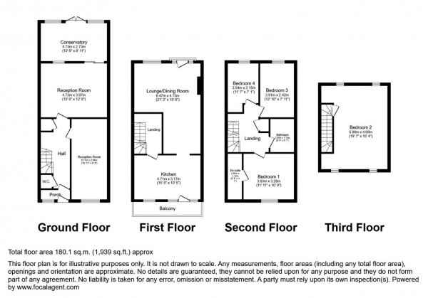 Floor Plan Image for 5 Bedroom Town House for Sale in Hobart Quay, Eastbourne