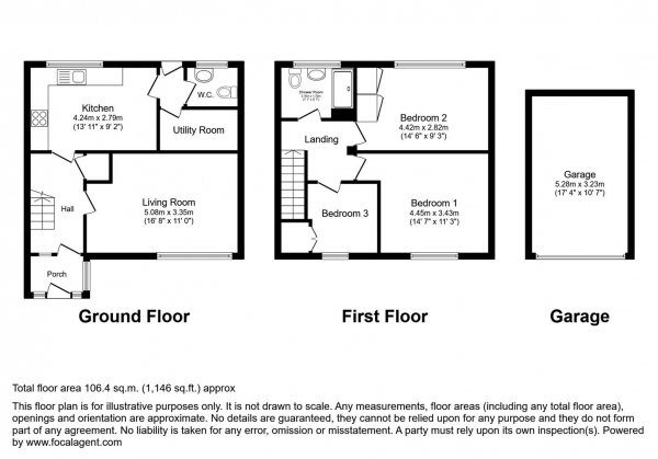 Floor Plan Image for 3 Bedroom End of Terrace House for Sale in Halley Park, Hailsham